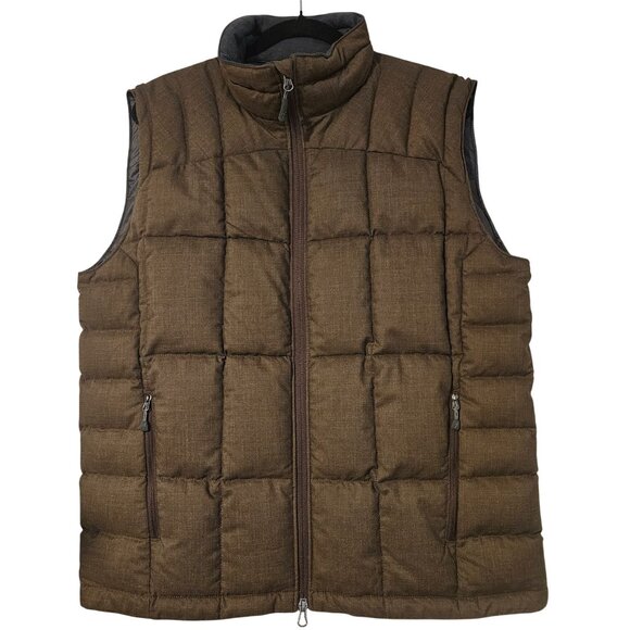 Ibex Men Wool Goose Brown Puffer Vest L Quiet Luxury Gorpcore Utility Layer - Picture 2 of 15